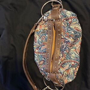 Brown and Multicolor Paisley Women's Bag